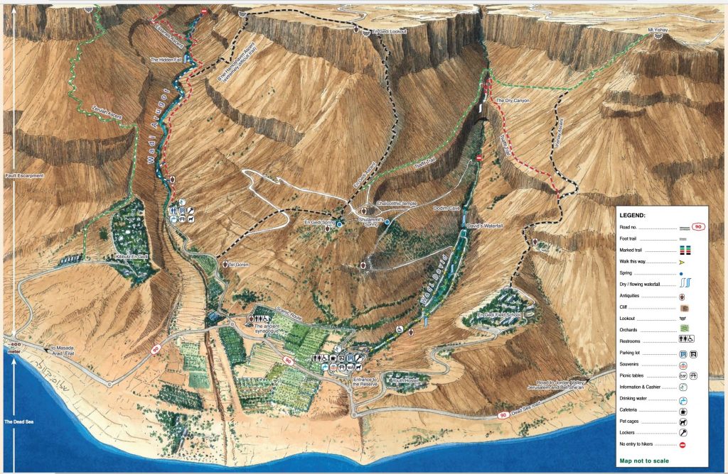 Mapa szlaków Ein Gedi